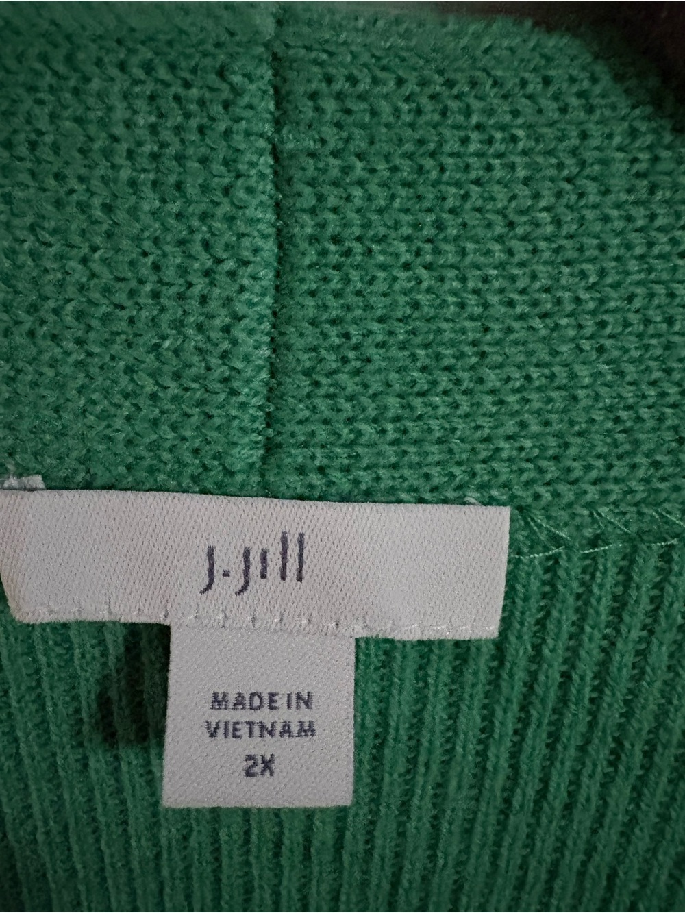 J. Jill Emerald Green Open-Front Knit Cardigan - Picture 3 of 5